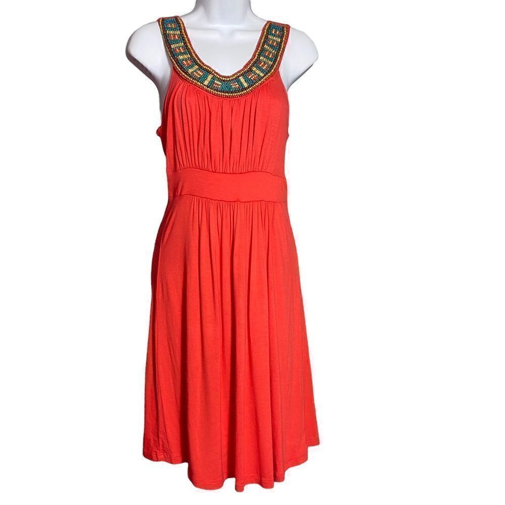 Soprano Dress Collar Beading Coral Size Large